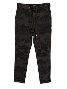 PAIGE Men’s Charcoal Camo Slim Tapered Drawstring Pants Size 33 Stretch Utility